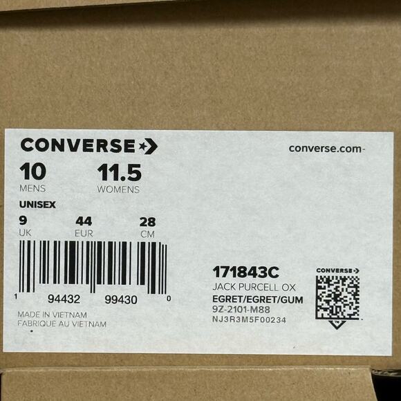 CONVERSE X TODD SNYDER JACK PURCELL OX 171843C MEN'S 10 EGRET GUM - Picture 7 of 7